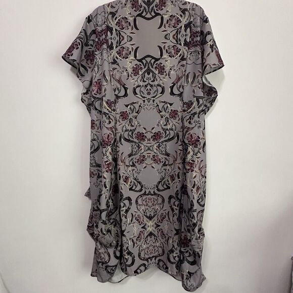City Chic Drape Zip Front Dress XXL Plus Silver Short Sleeve Party Y2K Trendy - Picture 10 of 10